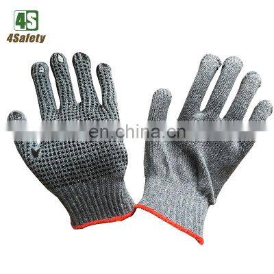 4SAFETY 10G Grey string knitted Cotton PVC Dotted Gloves Work