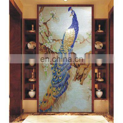 Foshan modern hand made custom 3d bird tile mosaics mural