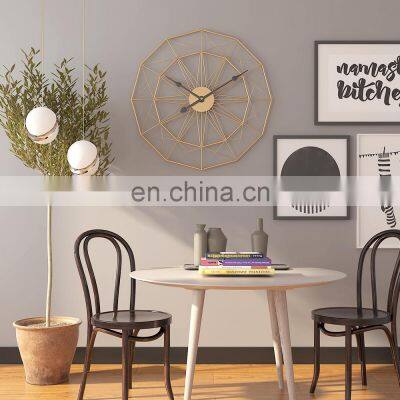 Drop Ship Relojes De Pared Retro Gold Iron Mute Silent Wall Clocks Duvar Saati For Metal Wall Decoration Wall Decor Home Decor photo-2