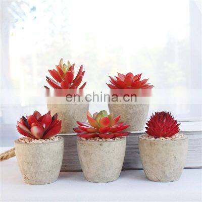 New Arrival Artificial Bonsai Plastic Mini Potted Set Custom Flower Pots And Planters Small Artificial Succulents Plants Potted