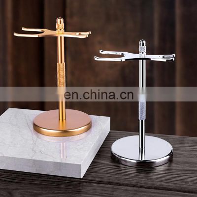 Zinc Alloy Razor Stand Stable Razor Bush Holder Multipurpose Shaving Accessories 2 Colors