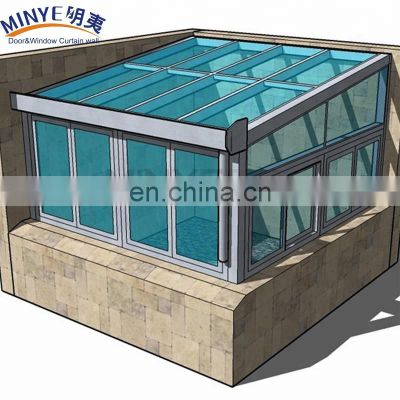 top grade special design glass house sun room/aluminum Solarium