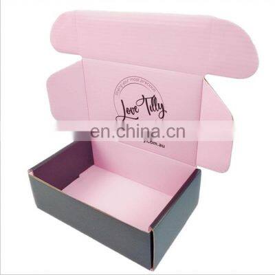 Factory Custom Luxury Printed Logo Pink Shipping Corrugated Custom Printed Delivery Carton Packaging Mailer Paper Board Box photo-5