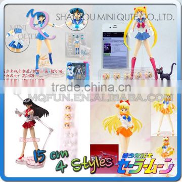 MINI QUTE 4 style 15cm Japanese anime figure sailor moon action figures brinquedos girl toys cartoon movie gift NO.MQ 115