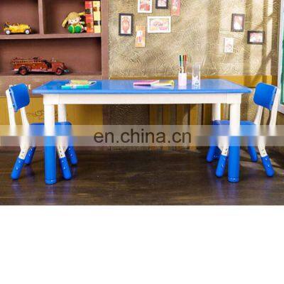 Blue color plastic play table for kids study