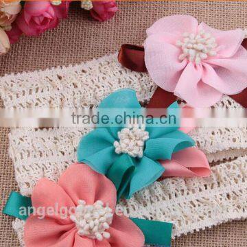 3 Colors Baby Hair Accessories Shinny Flower Elastic Headband With Jewelry MY-CA0002 photo-5