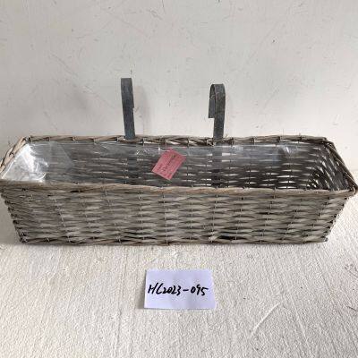 Hot Selling Rectangular willow basket Garden Pots Garden Flower Pots