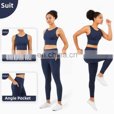 Fashion Custom Sports Bra With High Neck Running Shockproof Yoga Bra Fitness Tank Top Women photo-4