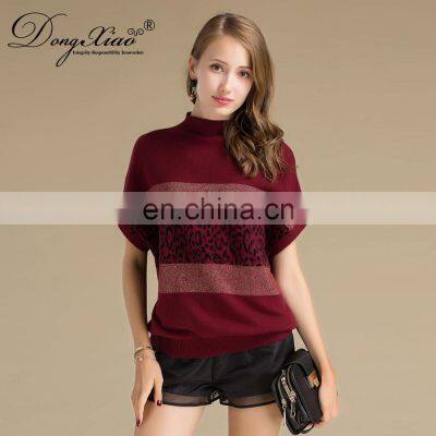 Korea Crew Neck Hot Sale Short Sleeve 100% Cashmere Sweater Women photo-5