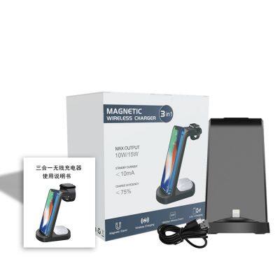 Fast 15w 3 In1 3 in 1 Wireless Charger Stand Charging Station Dock for IPhone photo-5