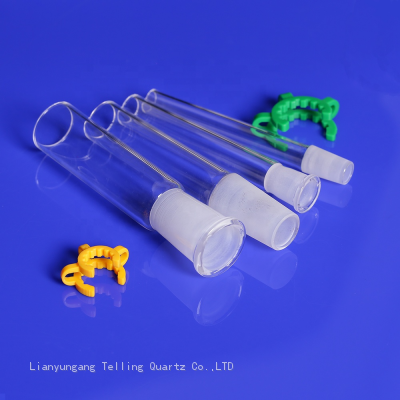 Male and Female Frosted Joint Quartz Glass Joint Tubes With Free Clip photo-4