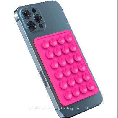 Custom Multiple Color Silicone Suction Phone Grip Waterproof Adhesive Mount Cellphone Case Hands-Free Mobile Accessory Desk