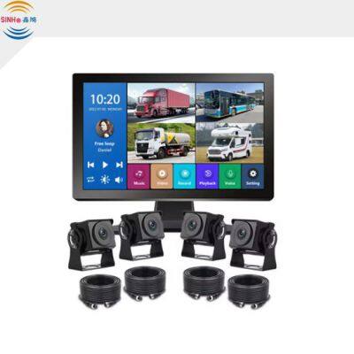 4CH AHD 1080P 360 Reverse Aid Truck Safety System Portable Android Touch Screen 10.1 Inch Truck Carplay DVR