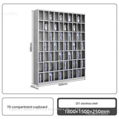 Sports Bottle Cubby Station, 2-in-1 Open-Access Grid With Integrated Locking Cupboard, Rust-Resistant Metal Organizer for Sport Clubs photo-2