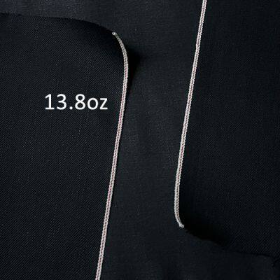 14.2 oz Solid Black Selvedge Denim Fabric Ready To Ship Wholesale Selvage Raw Denim Textile Manufactuers W6282803