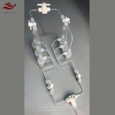 High-purity Polytetrafluoroethylene (pfa) Gas Purge Bottle Device, 6-position Series Reaction Bottle System, Corrosion-resistant and More Sealed