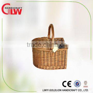 Willow Picnic Basket ,small Willow Basket Without Tablewares, Wholesale Cheap Full Willow Picnic Basket
