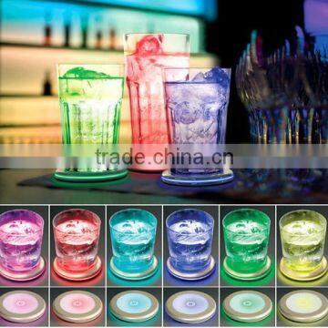ABS Colorful Light Emitting Thick Cup Mat LED Circular Cup Mat Color Changing Cup Mat photo-3