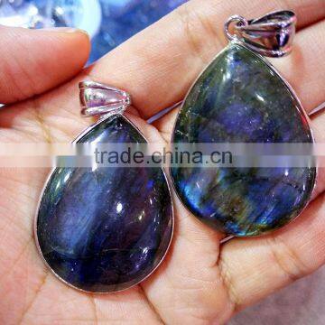 JF6889 Wholesale large blue flashy labradorite teardrop pendants,fashion Bijou pendants