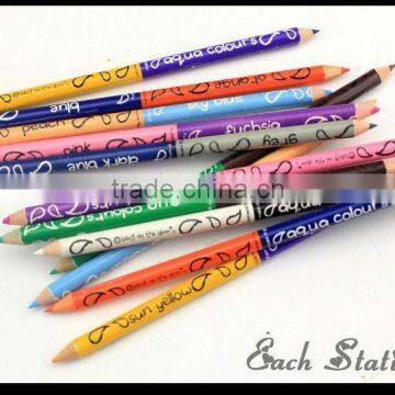 7" HB double end drawing wooden color pencils