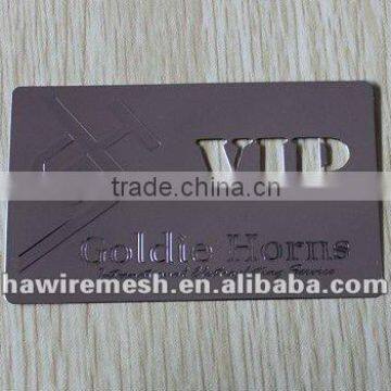 Etching Stainless Steel Business Cards with mirror finish