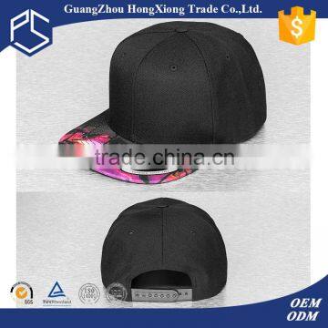 2016 fashion design your own black 100% cotton plain snapback hats wholesale