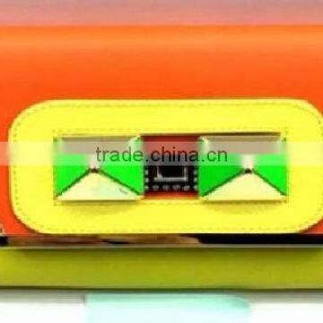 Orange & Green Clutch Bag