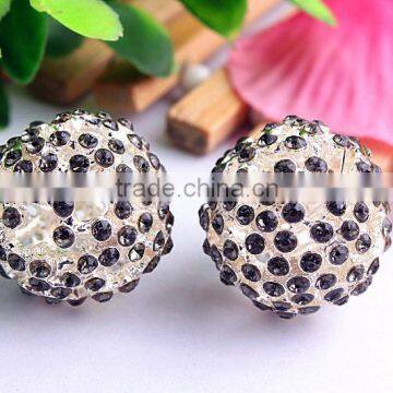 2016 Fashion AAA Quality Large round 20mm chunky alloy rhinestone crystal berry gumball charm beads for DIY necklaces making!