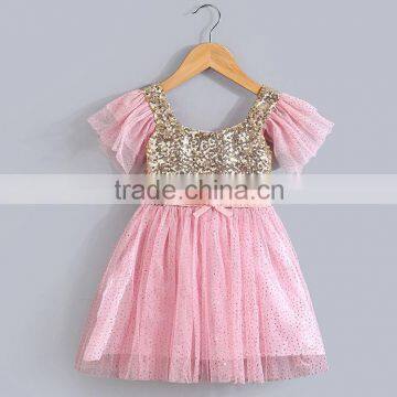 2016 girl Summer New glitter Baby Girl Dress Princess TuTu Dress 5 Colors Infant Dresses Kids Clothing With Bow SD--2