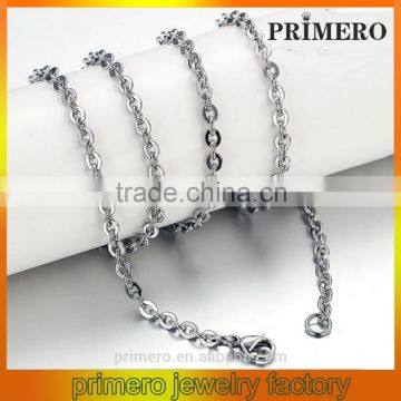 PRIMERO Wholesale Steel Rope Chain necklace Men's Stainless Steel Flat Chain Necklace titanium steel couple Chain necklace