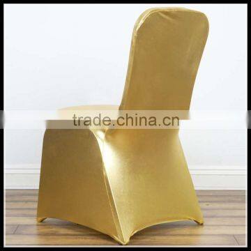 Metallic Gold color Leather spandex banquet chair covers