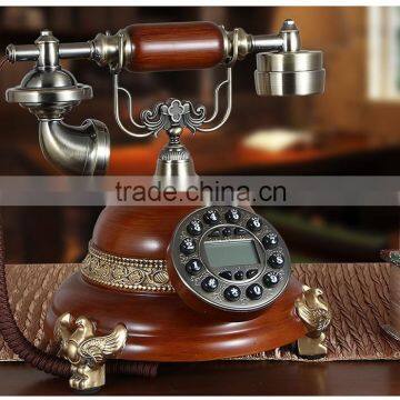 Old Fashion Rotary Dial Antique Wood Telephone