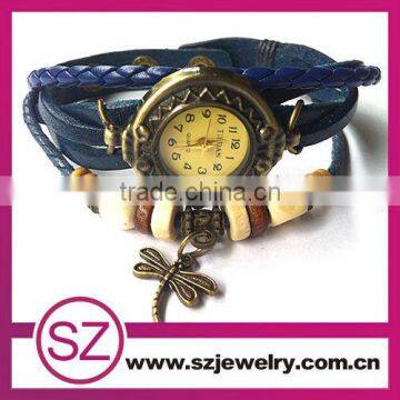 Classical european style leather bracelet lady watch