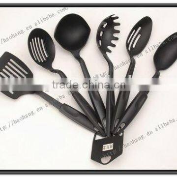 Hot sale 6pcs black nylon cooking utensils, kitchen utensils and their uses