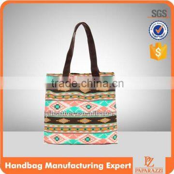 V462 jacquard cotton fabric lady shoulder bag, unique nation style shopper bag