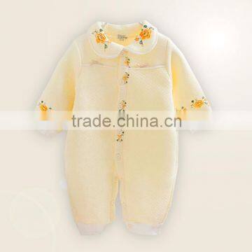 Colorful design with cute embroidery knitted baby romper (100% cotton)