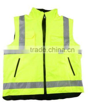 Yellow safety vests jacket with zipp, porkets and cotton