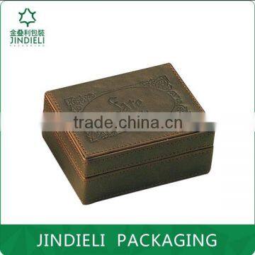 dark brown leather wooden watch gift box packaging