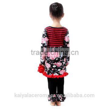 Fall Child Clothes Floral Ruffle Long Sleeve Childrens Boutique Clothing 2016 photo-3