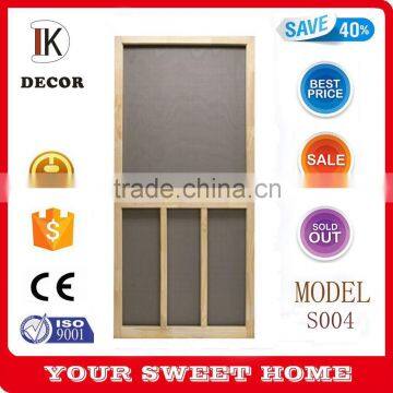 T bar Solid Stainable unfinished wood Screen Door natural color