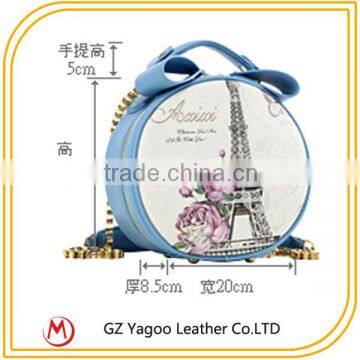 Round Shoulder Bag Color Printing Paris Hand Bags photo-6