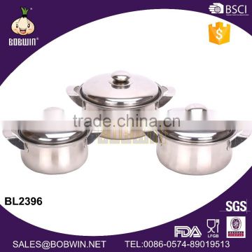 hot sale 3 pcs set stainless steel casserole hot pot