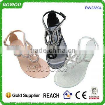 Sexy Flat women clear jelly sandals with cheap price