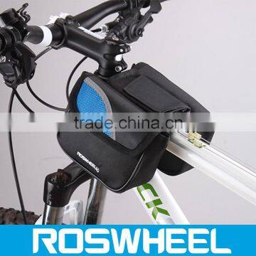 Wholesale China manufacture double bicycle frame bag with reflective strip 12695