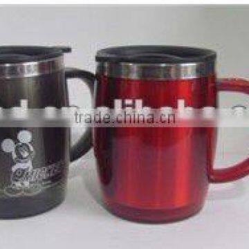 Double wall stainless steel office mug 400ml