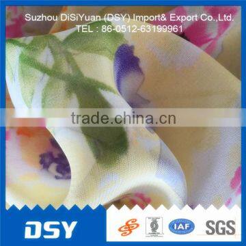 100%polyester fashion fabric/printed flowers chiffon fabric from jiangsu suzhou