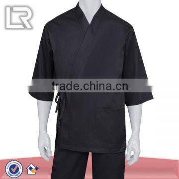 Men's Black Sushi Bar Chef Coat Uniforms