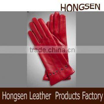 HS099 childs red leather gloves