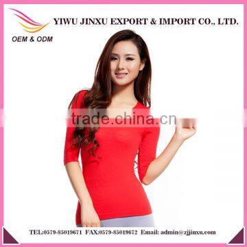 2015 Best Selling New Fashion Red Wholesale Casual Deep V-neck Waist Shaper WomenTank Tops