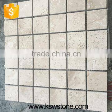 Ivory Grey Limestone Square Mosaic Beige Color Chip Size 47*47mm